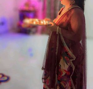 💜 Purple stylish gown with dupatta 💜
