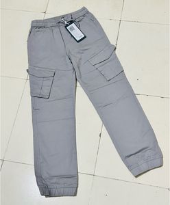 Boy 10-12 Year Trendy Gray Cargo Pants