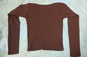 Ribbed Knit Top with Long Sleeves