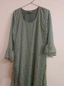 Grey  Embellished Kurti
