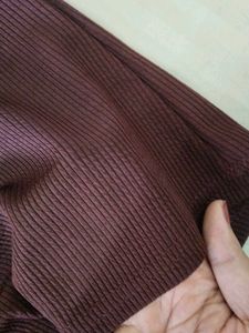 Brown Mock Neck Tee