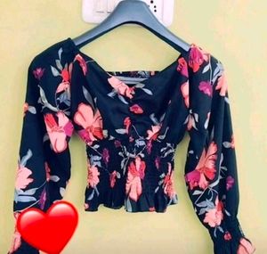 Floral Off-Shoulder Crop Top for Women