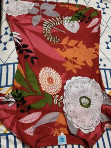 Women Red Cotton Floral Printed Kurta