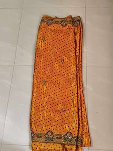 Elegant Yellow Embroidered Saree