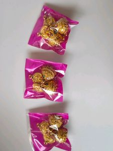 Three Artificial Golden Jhumke Set