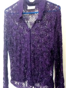Crochet Shrug Dark Purple