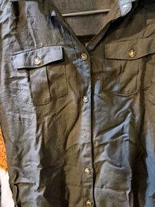 Olive Green Button-Down Shirt