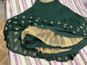 Green Embroidered Skirt Blouse Duptta