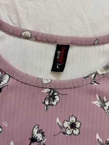Floral Ribbed Top