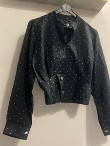 Polka Dot Cropped Blouse