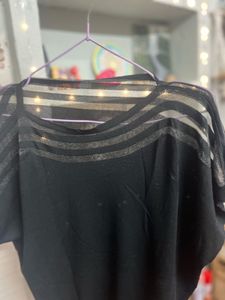 Chic Black Sheer Panel Top