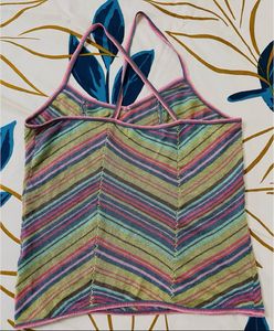 Multicolour Criss Cross Spaghetti Top