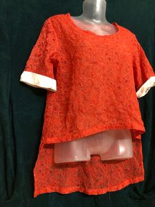 Orange High Low Top