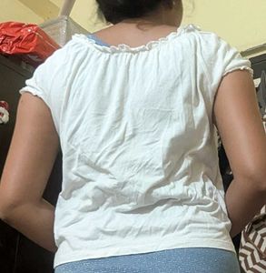 White Tie-Front Top
