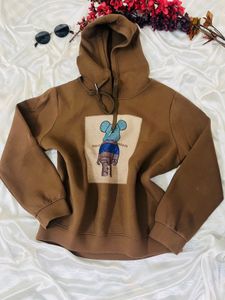 Brown Graphic warm Hoodie