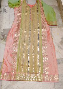 PINK AND GREEN KURTA
