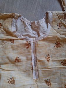 New Beige Cotton Kurti