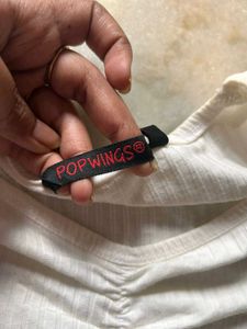 Popwings White Ribbed Crop Top