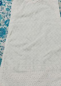 White Chikankari Kurti Set