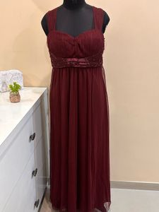 Burgundy Tulle Party Dress