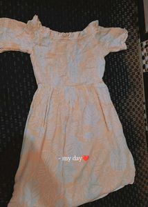 Peach Off-Shoulder Mini Dress( One Piece)