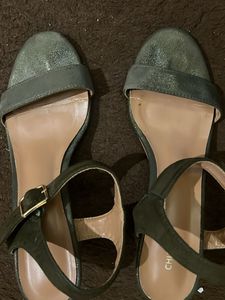 Olive Green Heeled Sandals