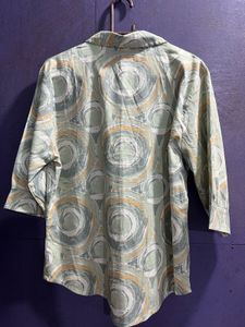 Patterned Button-Down Shirt