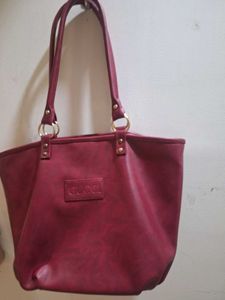 Maroon Tote Bag (gucci dupe)