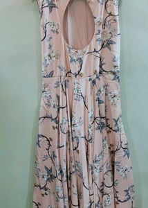 Peach Floral Party Wear Gown Set Women