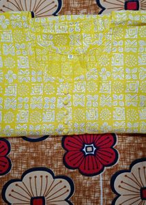 Yellow Printed Kurta