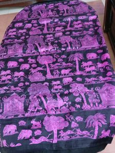 Black Sareewith Kalamkari Design.