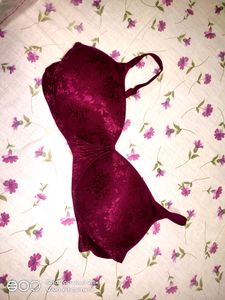 Burgundy Floral Bra