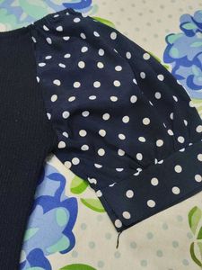 Navy Blue Puff Slvees top