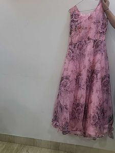 Pink Floral Print Maxi Dress