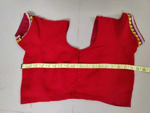 Embroidered Red &amp; Teal Saree