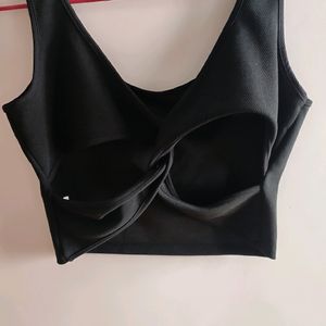 Tokyo Talkies Women Black Solid Crop Top