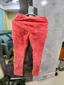 Coral Corduroy Pants