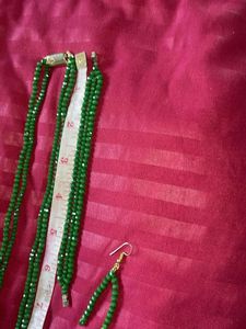 Green Beaded Jewelry Set