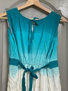Ombre Blue And White Fulllength Dress In Size Medium