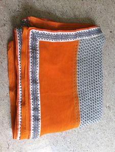 Orange & Grey Saree
