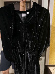 Elegant Black Velvet Dress