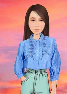 Blue Ruffle Shirt