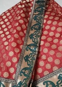 Elegant Rust Floral Saree