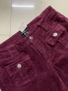 Forever 21 Burgundy Corduroy Flare Pants