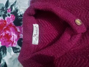 Burgundy Buttoned Coat