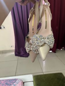 New Bow Studdded Detail Heels With Tag