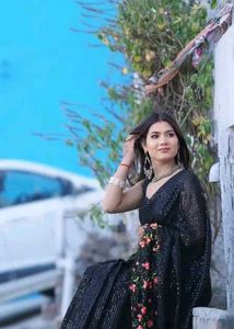Black Sequence Partywear saree 🖤