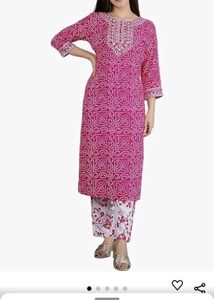 Bandhani Print Kurta &amp; Floral Pant Set