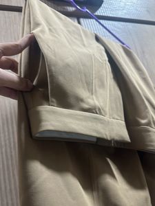 Beige Wide Leg Pants