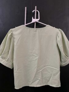 Mint Green Puff Sleeve Top